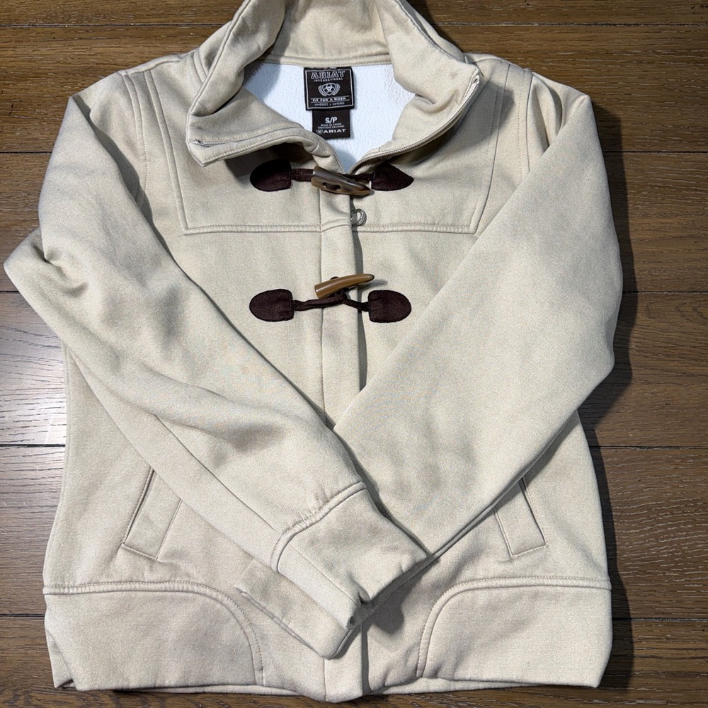 Ariat Fit for a Rider High Neck Zip Cream Toggle Jacket size S